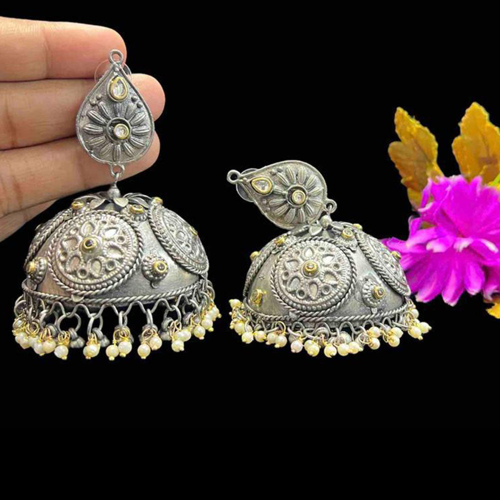 Blythediva Pack Of 3 Oxidised Plated Jhumka Earrings