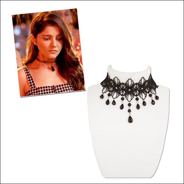 Jeweljunk Black Beads Lace Choker Necklace - 1108649