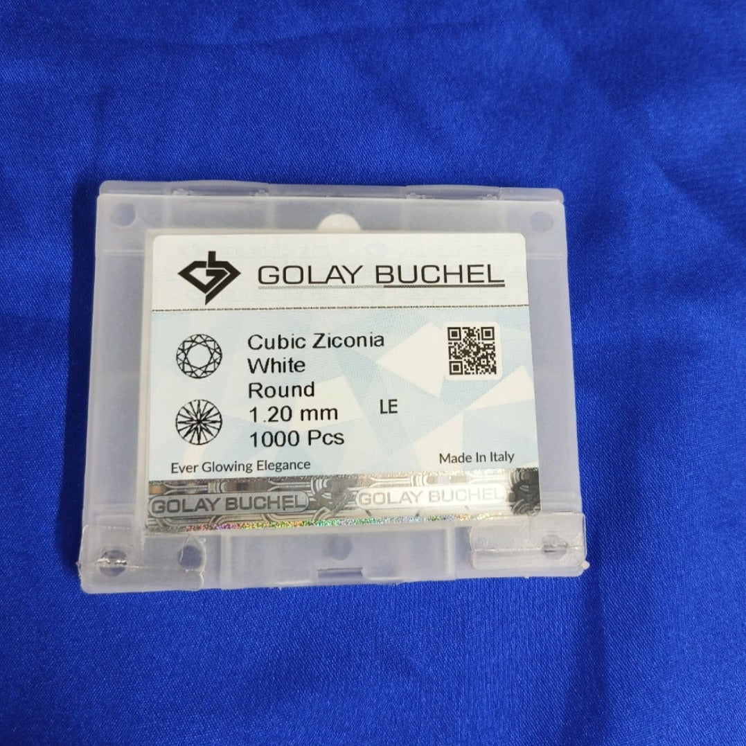 Golay Buchel Cubic Zirconia Round Shape Glass Chatons (0.80mm to 12mm)