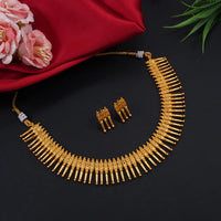 LAFZ Indian Ethnic Gold Matte Finish Necklace Set for Women