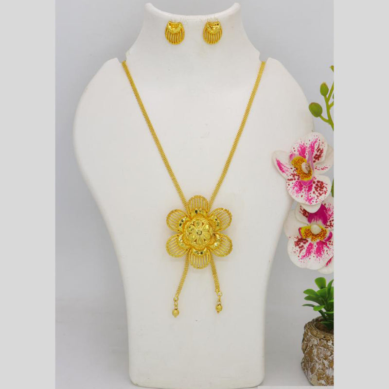 Mahavir Dye Gold Floral Pendant Set