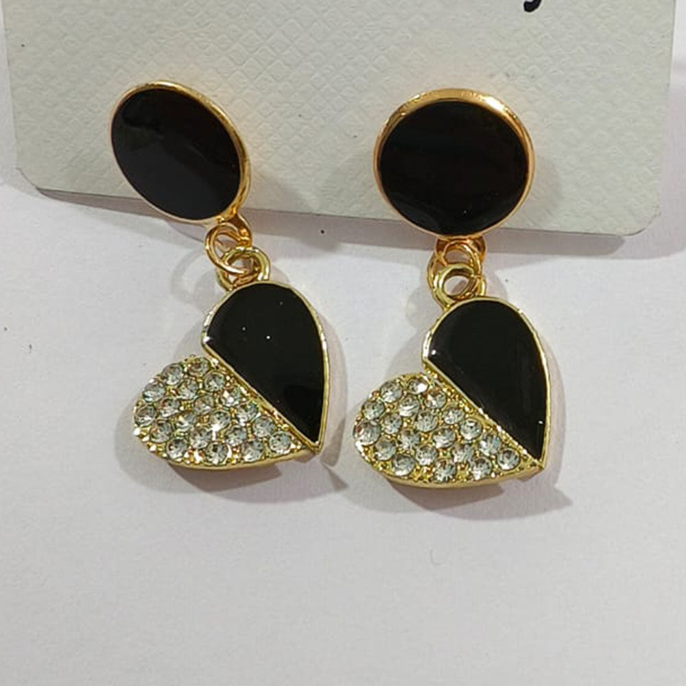 Diyu Dhyu Gold Plated Austrian Stone Dangler Earrings