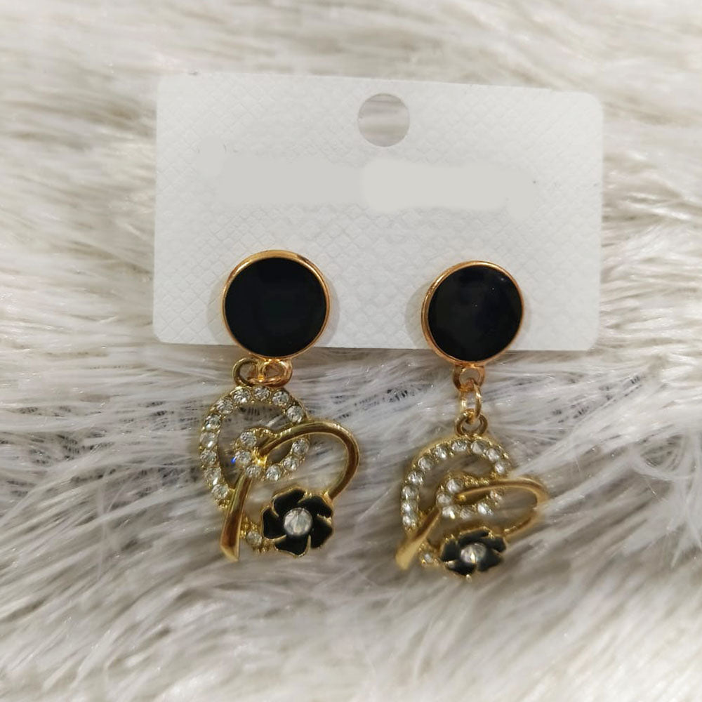 Diyu Dhyu Gold Plated Austrian Stone Dangler Earrings