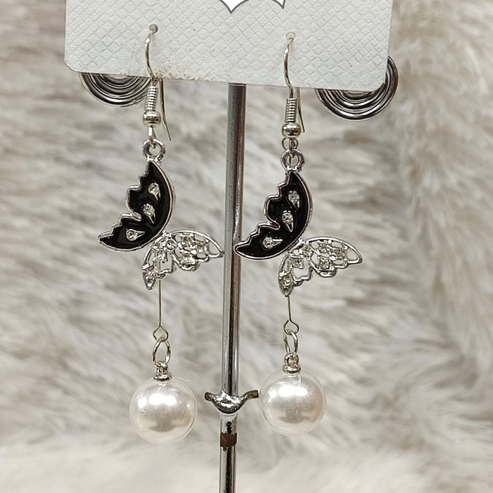 Diyu Dhyu Silver Plated Austrian Stone Dangler Earrings