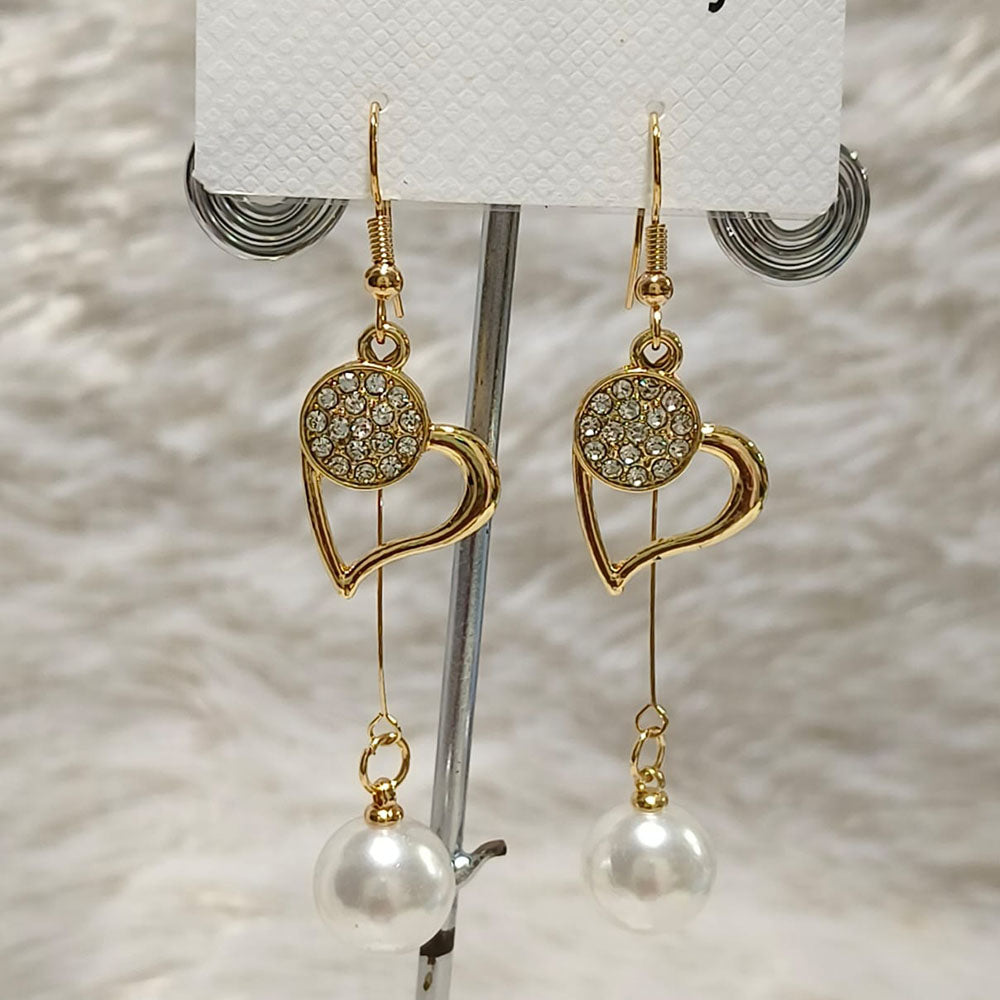 Diyu Dhyu Gold Plated Austrian Stone Dangler Earrings