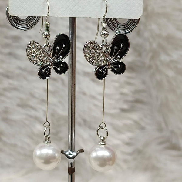 Diyu Dhyu Silver Plated Austrian Stone Dangler Earrings