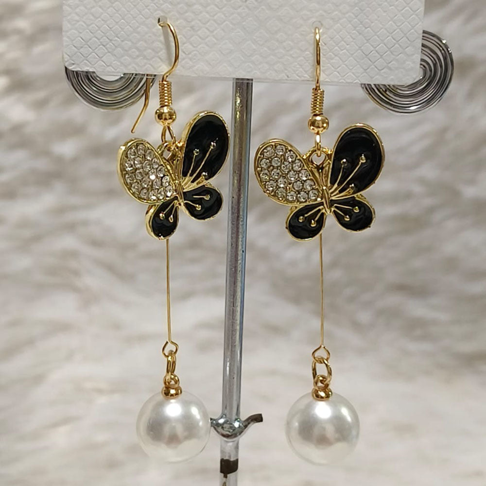 Diyu Dhyu Gold Plated Austrian Stone Dangler Earrings