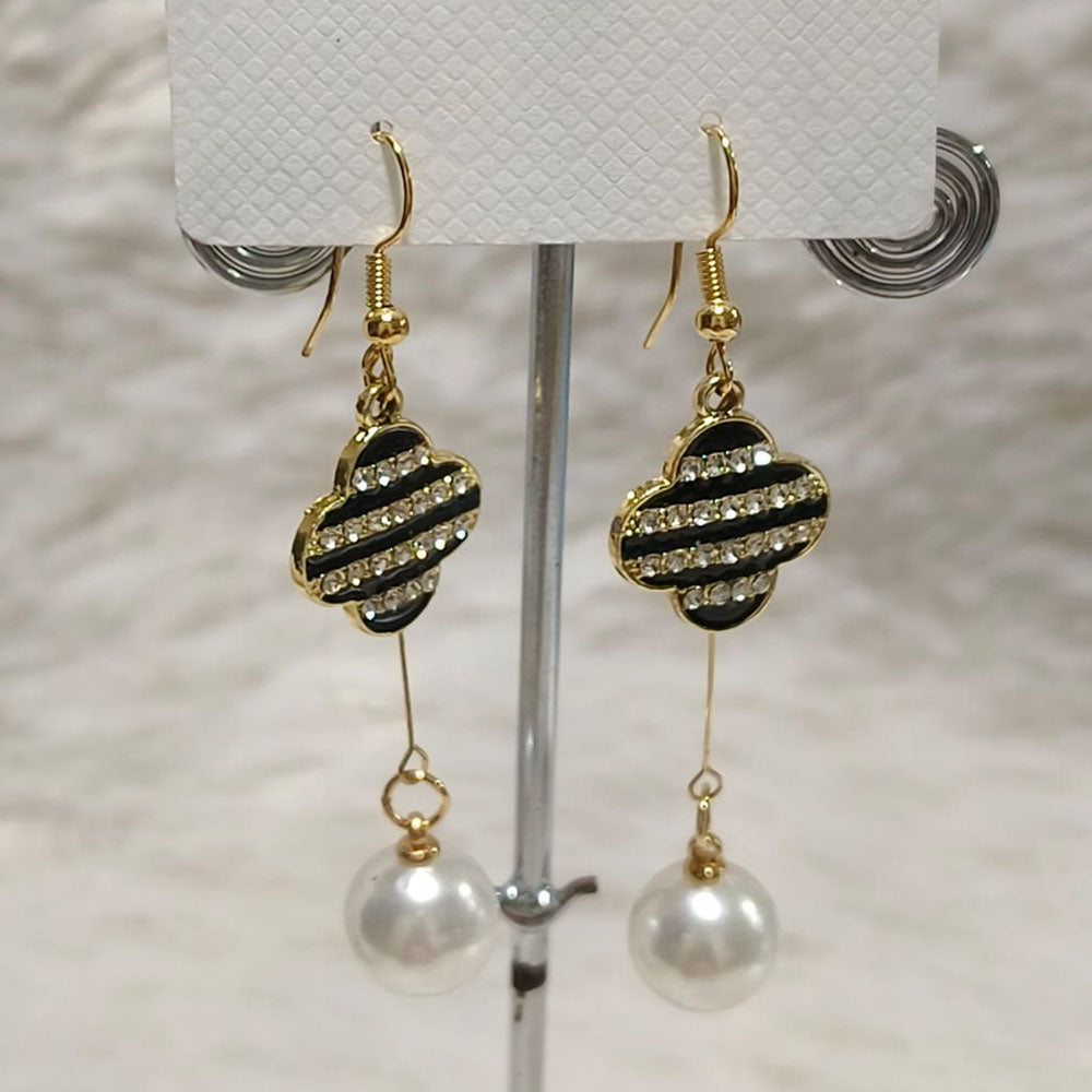 Diyu Dhyu Gold Plated Austrian Stone Dangler Earrings