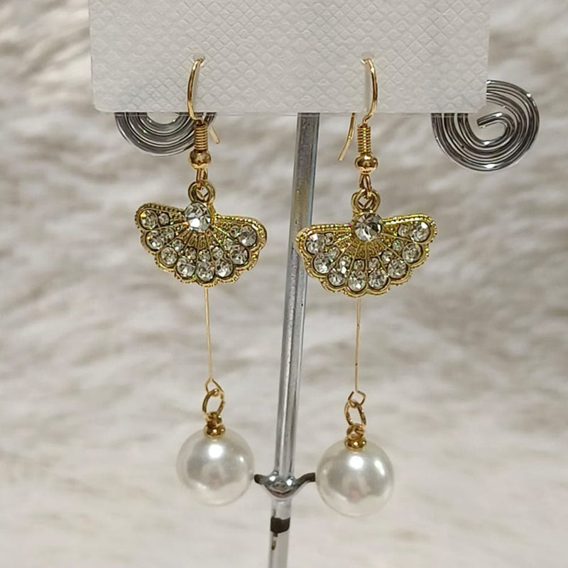 Diyu Dhyu Gold Plated Austrian Stone Dangler Earrings