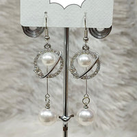 Diyu Dhyu Silver Plated Austrian Stone Dangler Earrings