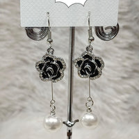 Diyu Dhyu Silver Plated Austrian Stone Dangler Earrings