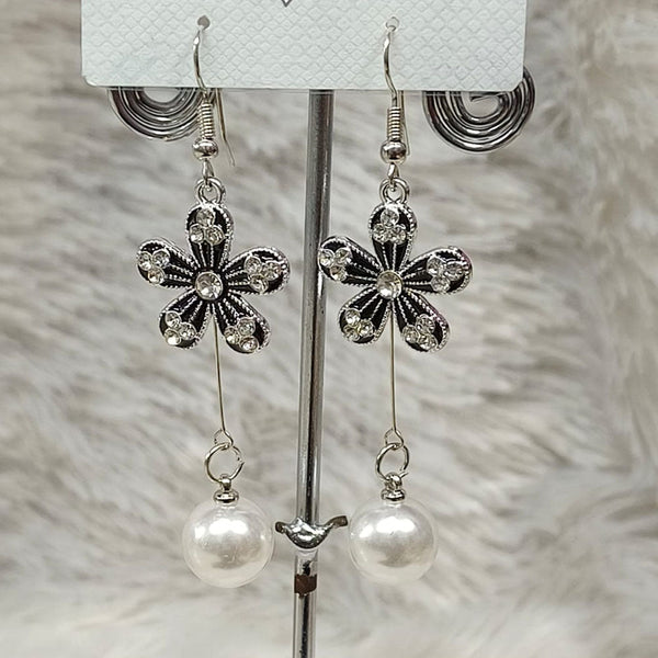 Diyu Dhyu Silver Plated Austrian Stone Dangler Earrings