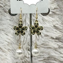 Diyu Dhyu Gold Plated Austrian Stone Dangler Earrings