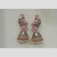 Infinity Jewels Gold Plated Crystal Stone And Meenakari Dangler Earrings