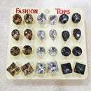 Urthn Set of 12 Elegant Crystal Stone Multi Shapes Stud Earrings Combo (Pack Of 6)
