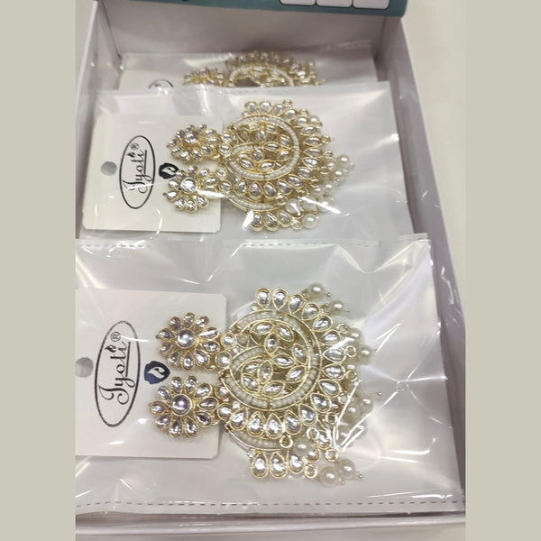 Tip Top Jewellers Gold Plated Kundan Stone Earrings