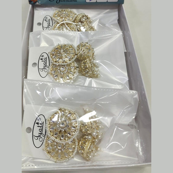 Tip Top Jewellers Gold Plated Kundan Stone Earrings