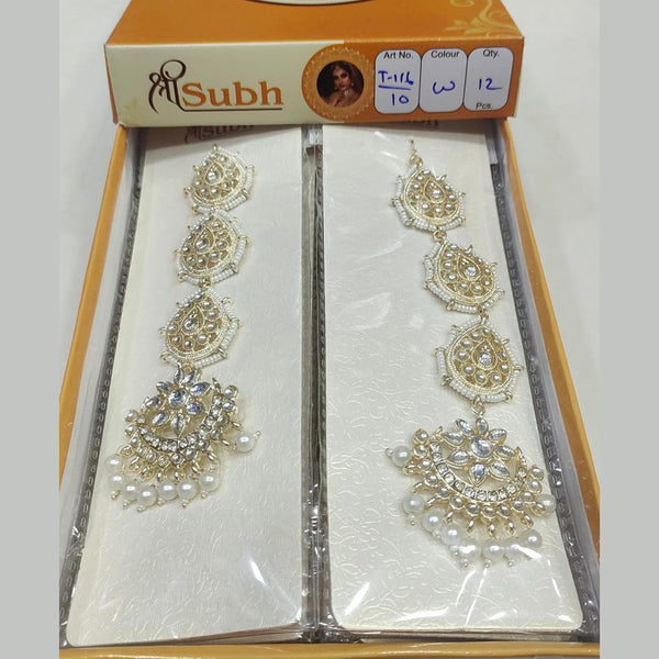 Tip Top Jewellers Gold Plated Kundan Stone Mangtikka