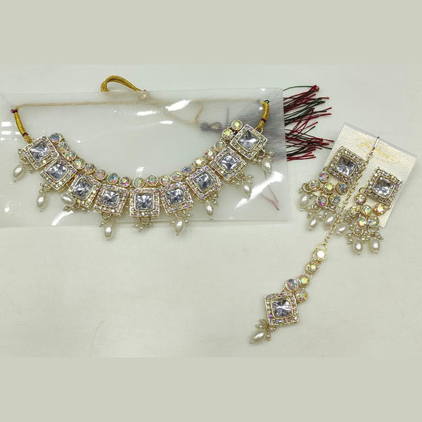 Tip Top Jewellers Gold Plated Crystal Stone Necklace Set