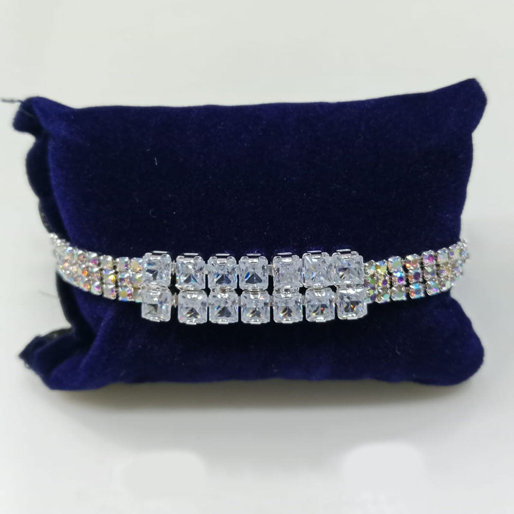 Tip Top Jewellers Silver Plated Crystal Stone Bracelet