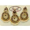 Tip Top Jewellers Gold Plated Austrian Stone And Pearl Earrings With Mangtikka