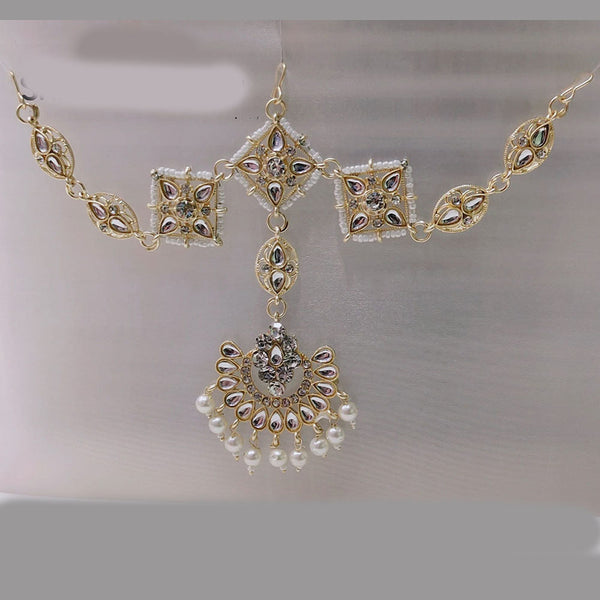 Tip Top Jewellers Gold Plated Kundan And Pearl Sheeshphool