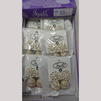 Tip Top Jewellers Stunning Kundan Stone And Pearl Jhumki Earrings (Pack of 12)