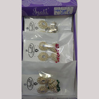 Tip Top Jewellers Stunning Kundan Stone And Pearl Jhumki Earrings (Pack of 12)