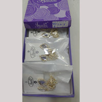 Tip Top Jewellers Stunning Kundan Stone And Pearl Jhumki Earrings (Pack of 6)