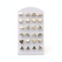 Urthn Set Of 12 Trendy Shapes Stud Earrings Combo (Pack Of 6)