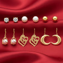 Urthn Set Of 6 Korean Style Anti Tarnish Earrings Combo (Pack of 3)