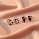 Urthn Gold Plated Set of 2 Assorted Design CZ Studs Earrings Combo (Pack Of 6)