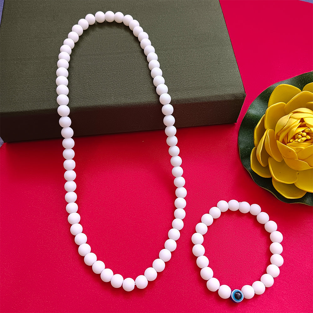 Urthn Handcrafted Mala & Bracelet Jewellery Combo for Men