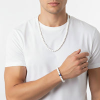 Urthn Handcrafted Mala & Bracelet Jewellery Combo for Men