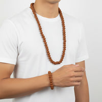 Urthn Handcrafted Mala & Bracelet Jewellery Combo for Men (Pack Of 6)