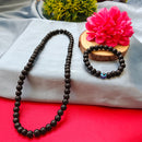 Urthn Designer Beads Mala with Coordinated Bracelet for Men