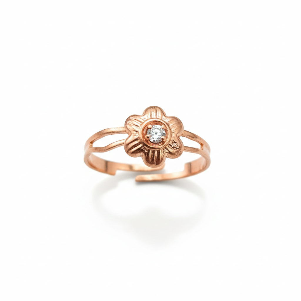 Urthn Rose Gold Plated Chain Pendant Earrings Rings And Bracelet Jewellery Combo Set (Pack Of 6)