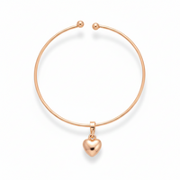 Urthn Rose Gold Plated Chain Pendant Earrings Rings And Bracelet Jewellery Combo Set (Pack Of 6)