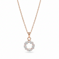 Urthn Rose Gold Plated Chain Pendant Earrings Rings And Bracelet Jewellery Combo Set (Pack Of 6)