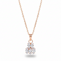 Urthn Rose Gold Plated Chain Pendant Earrings Rings And Bracelet Jewellery Combo Set (Pack Of 6)