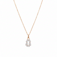 Urthn Rose Gold Plated Chain Pendant Earrings Rings And Bracelet Jewellery Combo Set (Pack Of 6)