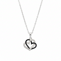 Urthn Silver Plated Heart Chain Pendant Earrings Rings And Bracelet Jewellery Combo Set (Pack Of 6)