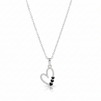 Urthn Silver Plated Heart Chain Pendant Earrings Rings And Bracelet Jewellery Combo Set (Pack Of 6)