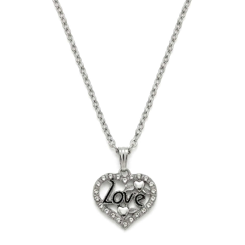 Urthn  Silver Plated Chain Pendant Earrings Rings And Bracelet Jewellery Combo Set (Pack of 6)