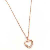 Urthn  Rose Gold Plated Chain Pendant Earrings Rings And Bracelet Jewellery Combo Set (Pack of 6)