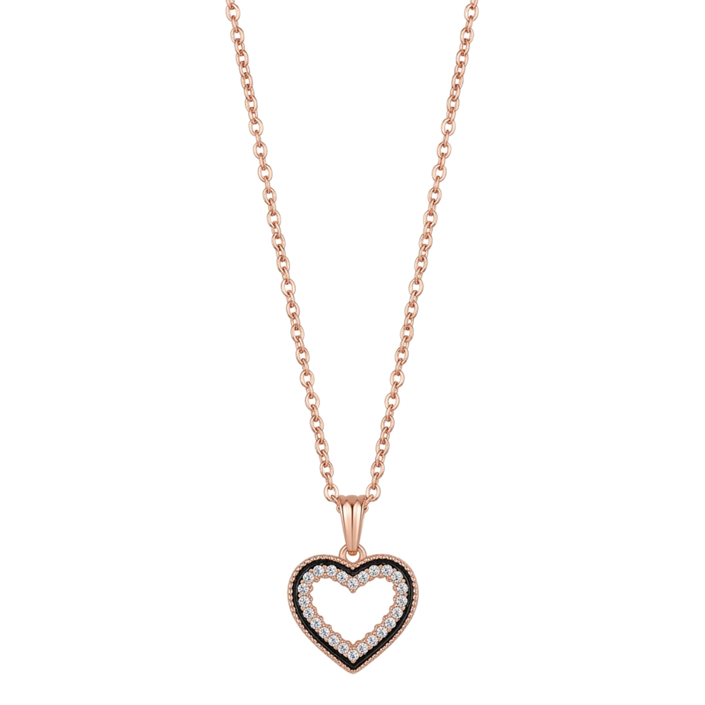Urthn  Rose Gold Plated Chain Pendant Earrings Rings And Bracelet Jewellery Combo Set (Pack of 6)