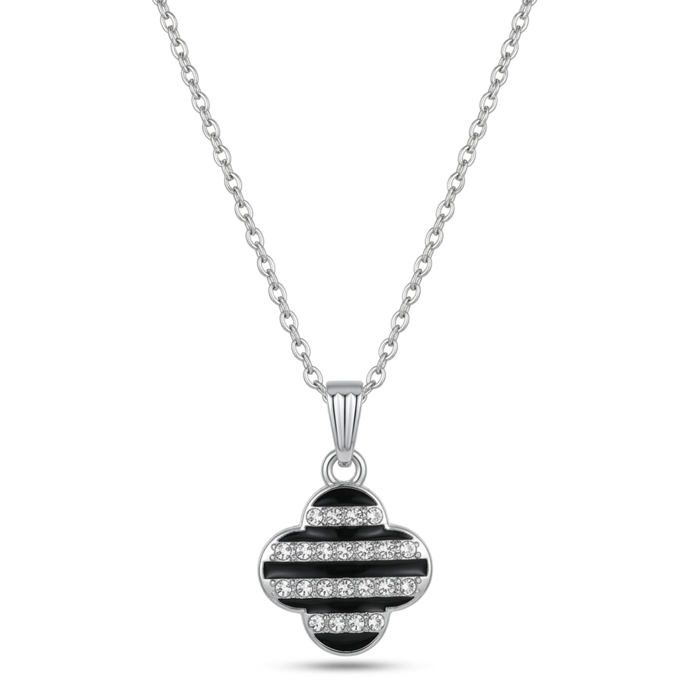 Urthn  Silver Plated Chain Pendant Earrings Rings And Bracelet Jewellery Combo Set (Pack of 6)