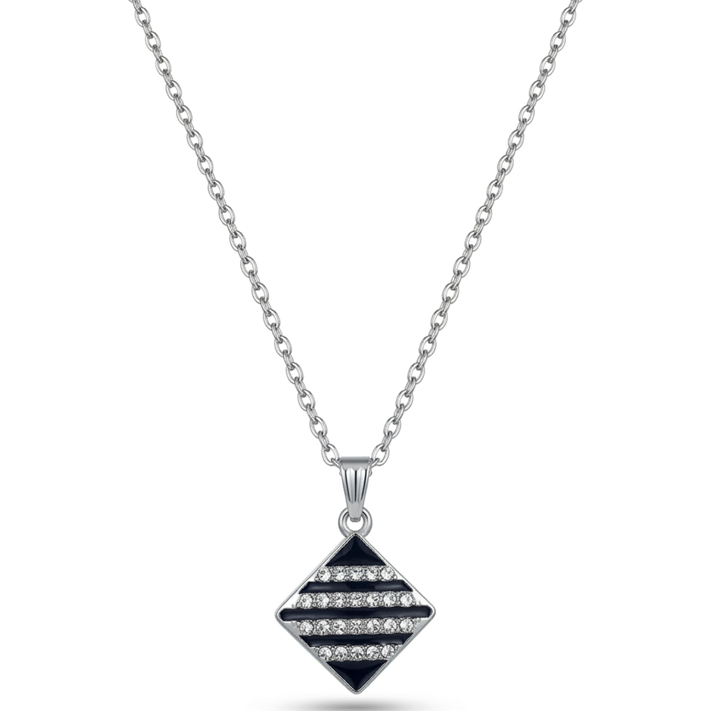 Urthn  Silver Plated Chain Pendant Earrings Rings And Bracelet Jewellery Combo Set (Pack of 6)
