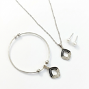 Urthn Silver Plated Chain Pendant Earrings And Bracelet Jewellery Combo Set (Set of 6)