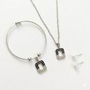 Urthn Silver Plated Chain Pendant Earrings And Bracelet Jewellery Combo Set (Set of 6)